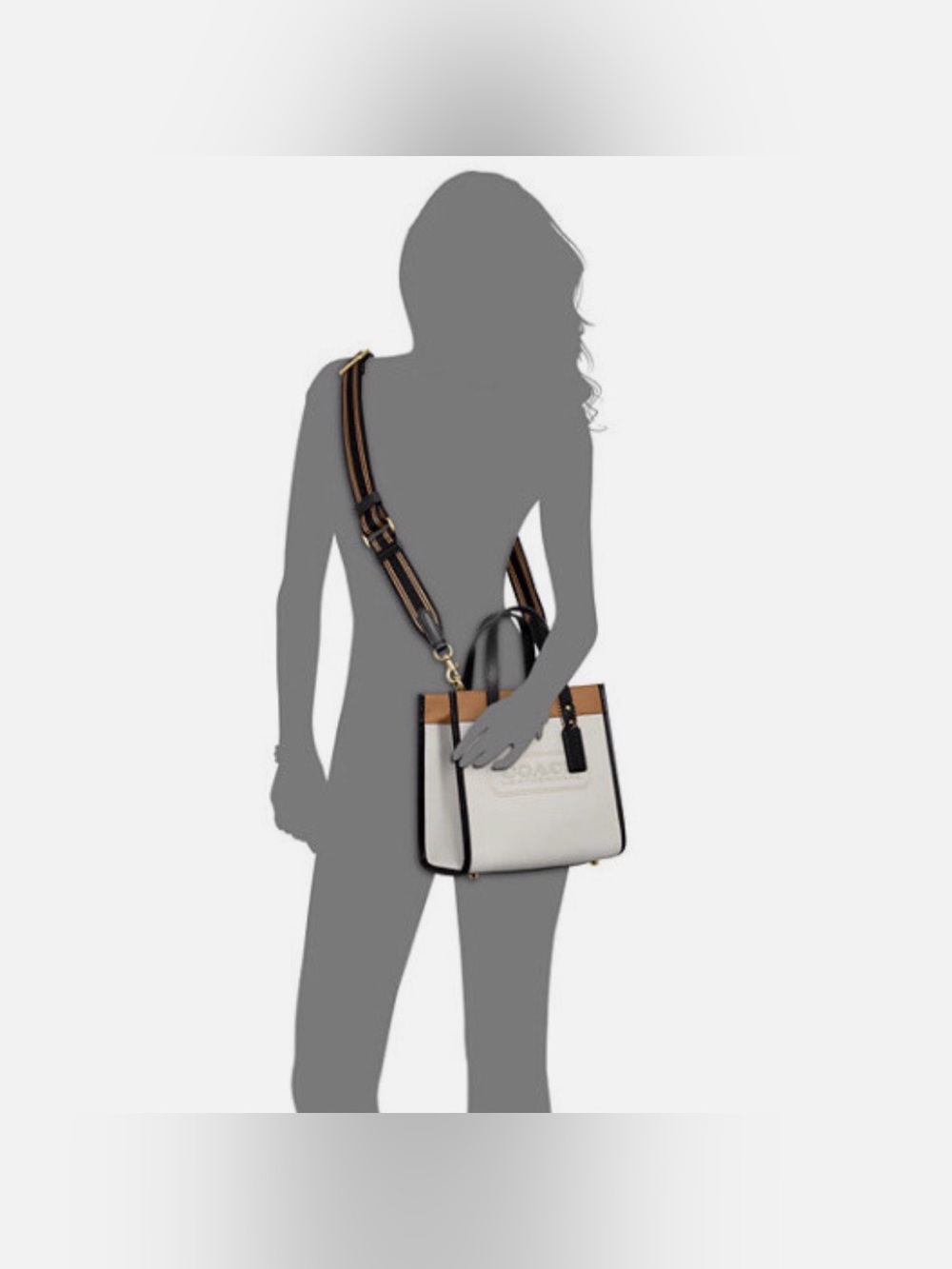 Coach Field Chalk/Brass In Colorblock Leather With Coach Badge - Picture 3 of 11